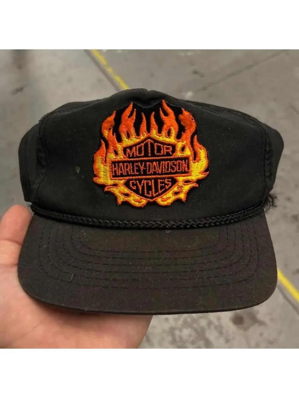 1 of 1Vintage 1980s Harley Davidson flame hat.